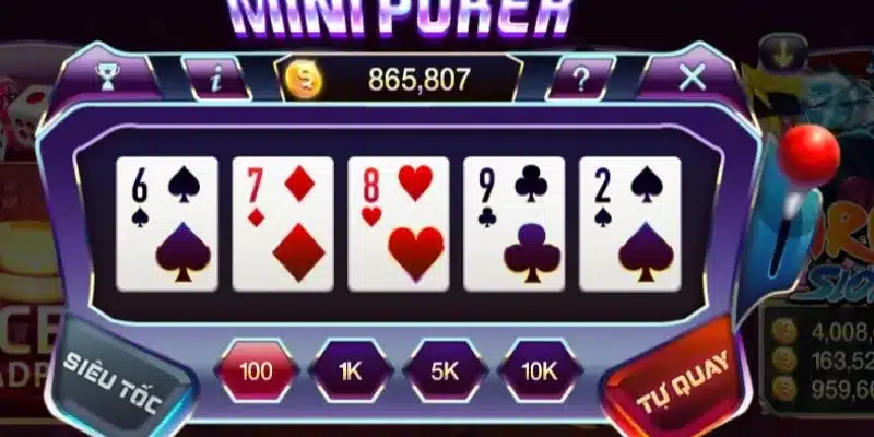 Hệ thống bài và quy tắc tính điểm mini poker